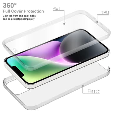 iPhone 14 Deksel 360 Case Cover (gjennomsiktig)