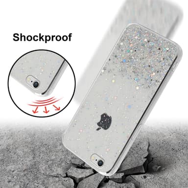 iPhone 6 / 6S Silikondeksel Glitter (gjennomsiktig)