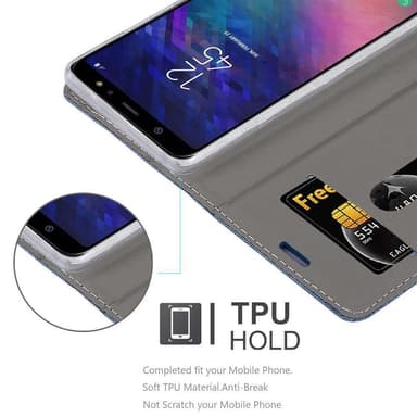 Samsung Galaxy A6 PLUS 2018 lommebokdeksel etui (blå)