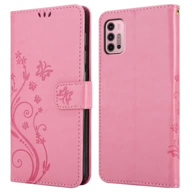 Motorola MOTO G10 / G30 lommebokdeksel Blomster (rosa)