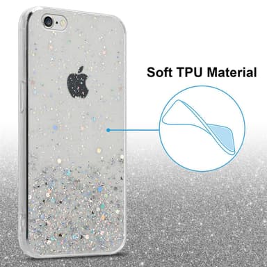 iPhone 6 / 6S Silikondeksel Glitter (gjennomsiktig)