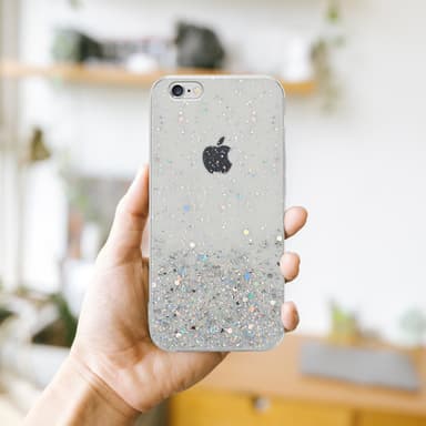 iPhone 6 / 6S Silikondeksel Glitter (gjennomsiktig)
