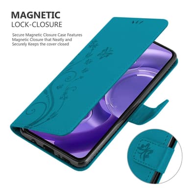 Motorola EDGE 30 NEO lommebokdeksel Blomster (Blå)