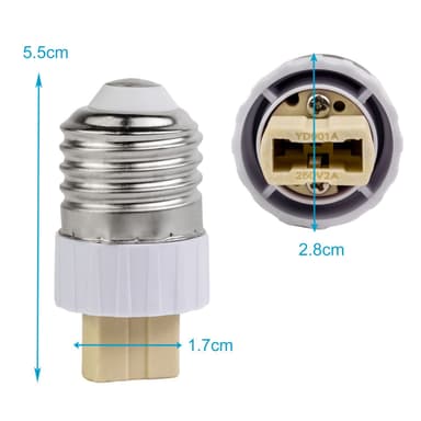 Lampeadapter for omformatering 4x sett (E14 til GU10)