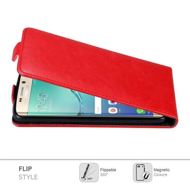 Samsung Galaxy S6 EDGE PLUS deksel flip cover (rød)