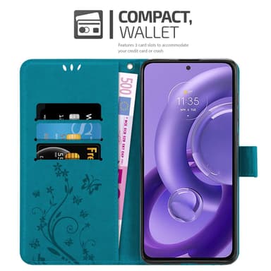 Motorola EDGE 30 NEO lommebokdeksel Blomster (Blå)