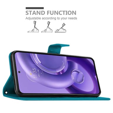 Motorola EDGE 30 NEO lommebokdeksel Blomster (Blå)