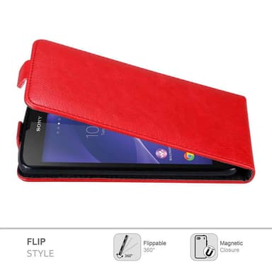 Sony Xperia T3 deksel flip cover (rød)
