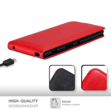 Sony Xperia T3 deksel flip cover (rød)