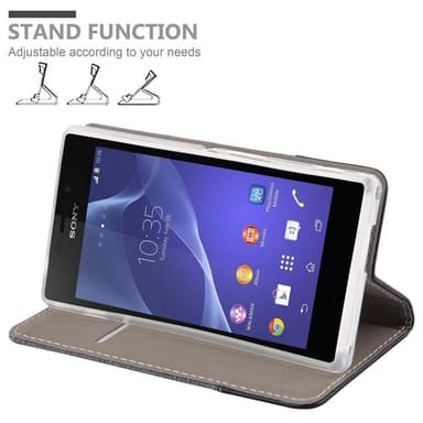 Sony Xperia M2 / M2 AQUA lommebokdeksel etui (grå)