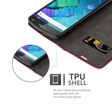 Motorola MOTO X STYLE lommebokdeksel case (rød)