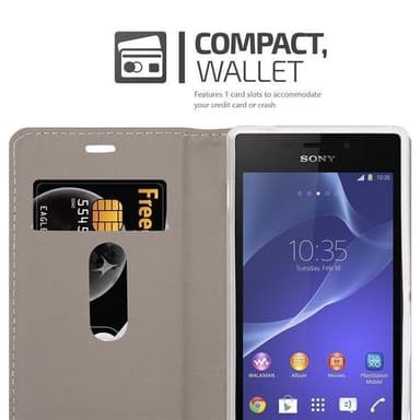 Sony Xperia M2 / M2 AQUA lommebokdeksel etui (grå)