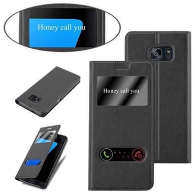 Samsung Galaxy S7 EDGE lommebokdeksel cover (svart)