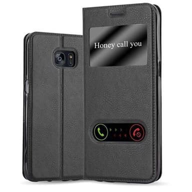 Samsung Galaxy S7 EDGE lommebokdeksel cover (svart)