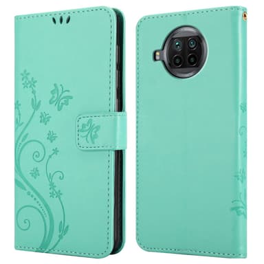 Xiaomi Mi 10T LITE lommebokdeksel Blomster (Turkis)