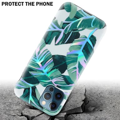 iPhone 12 PRO MAX lommebokdeksel Blomster (hvit)