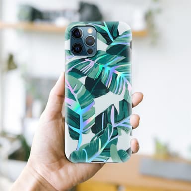 iPhone 12 PRO MAX lommebokdeksel Blomster (hvit)