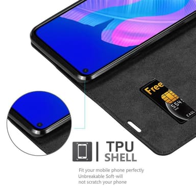Huawei P40 LITE E lommebokdeksel case (svart)
