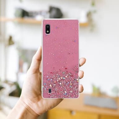 Samsung Galaxy A10 / M10 Silikondeksel Glitter (rosa)