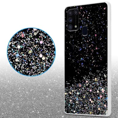 Samsung Galaxy M31 Silikondeksel Glitter (svart)