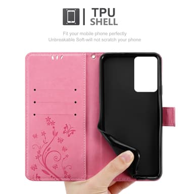 OnePlus Nord CE 2 5G lommebokdeksel Blomster (rosa)