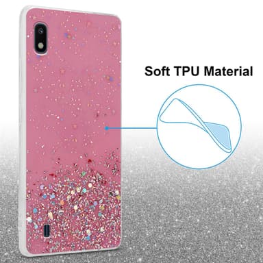 Samsung Galaxy A10 / M10 Silikondeksel Glitter (rosa)