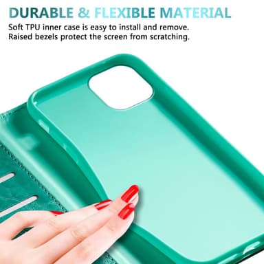 iPhone 13 lommebokdeksel etui (turkis)