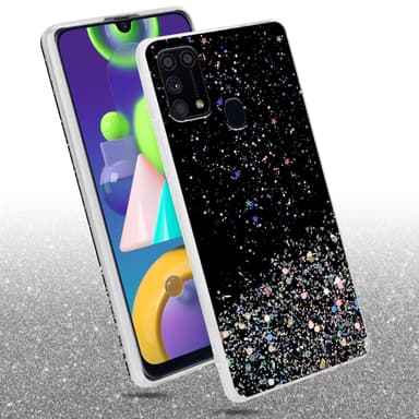 Samsung Galaxy M31 Silikondeksel Glitter (svart)
