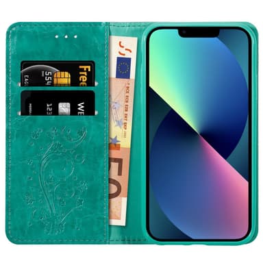 iPhone 13 lommebokdeksel etui (turkis)