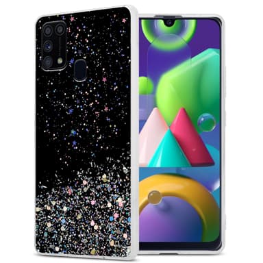 Samsung Galaxy M31 Silikondeksel Glitter (svart)