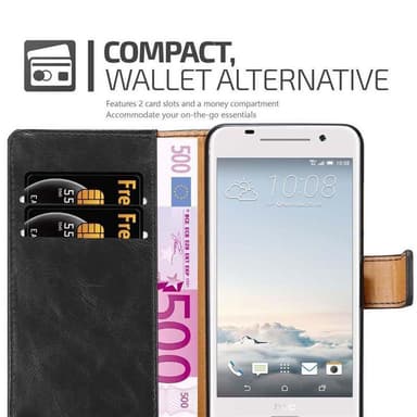 HTC ONE A9 lommebokdeksel etui (svart)