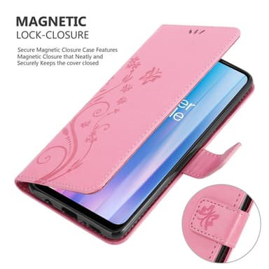 OnePlus Nord CE 2 5G lommebokdeksel Blomster (rosa)