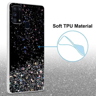 Samsung Galaxy M31 Silikondeksel Glitter (svart)