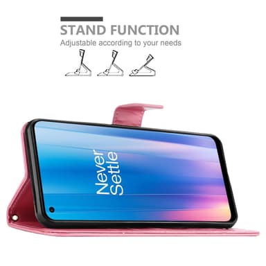 OnePlus Nord CE 2 5G lommebokdeksel Blomster (rosa)