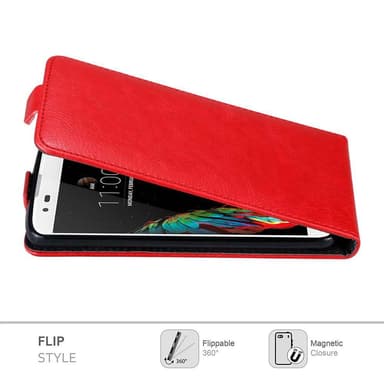 LG K10 2016 deksel flip cover (rød)