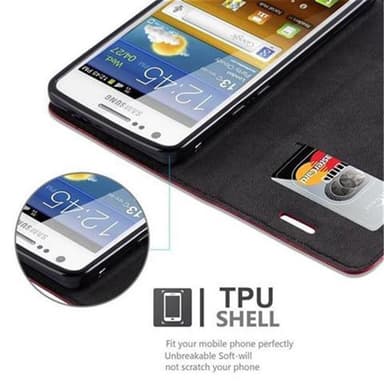 Samsung Galaxy S2 / S2 PLUS lommebokdeksel case (rød)