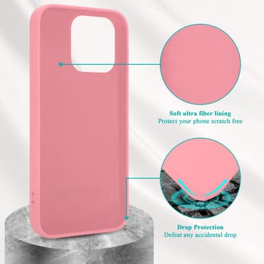 iPhone 14 PRO silikondeksel case (rosa)