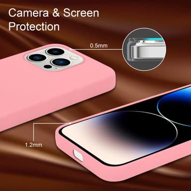 iPhone 14 PRO silikondeksel case (rosa)