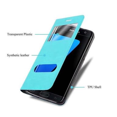 Samsung Galaxy S7 EDGE lommebokdeksel cover (turkis)
