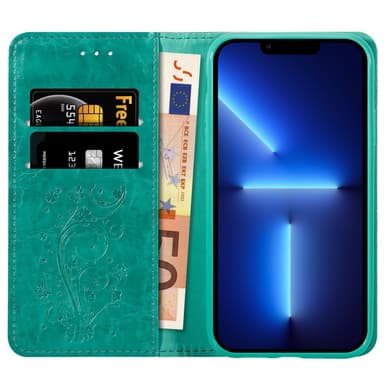 iPhone 13 PRO lommebokdeksel etui (turkis)
