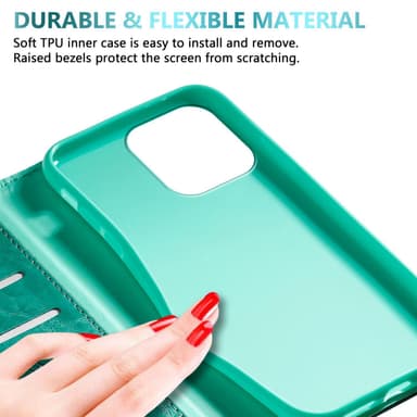 iPhone 13 PRO lommebokdeksel etui (turkis)
