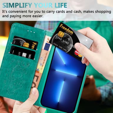 iPhone 13 PRO lommebokdeksel etui (turkis)