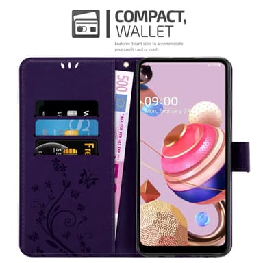 LG K51S lommebokdeksel Blomster (Lilla)
