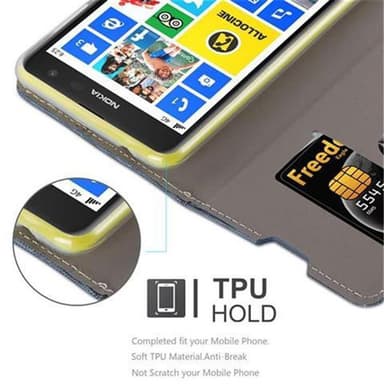 Nokia Lumia 625 lommebokdeksel etui (blå)
