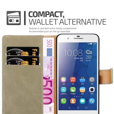 Honor 6 PLUS lommebokdeksel etui (brun)