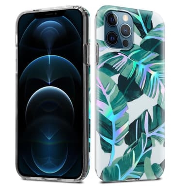 iPhone 12 PRO MAX lommebokdeksel Blomster (hvit)