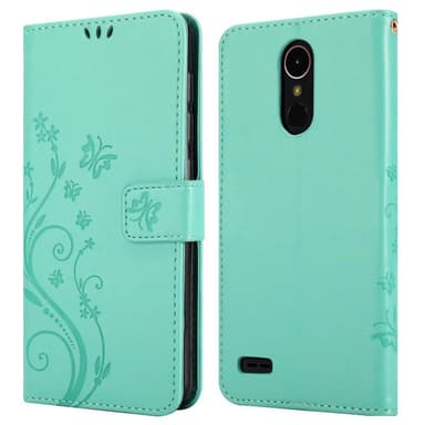 LG K10 2017 lommebokdeksel Blomster (turkis)