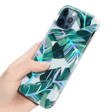 iPhone 12 PRO MAX lommebokdeksel Blomster (hvit)