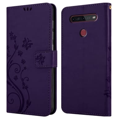 LG K51S lommebokdeksel Blomster (Lilla)