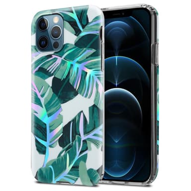 iPhone 12 PRO MAX lommebokdeksel Blomster (hvit)